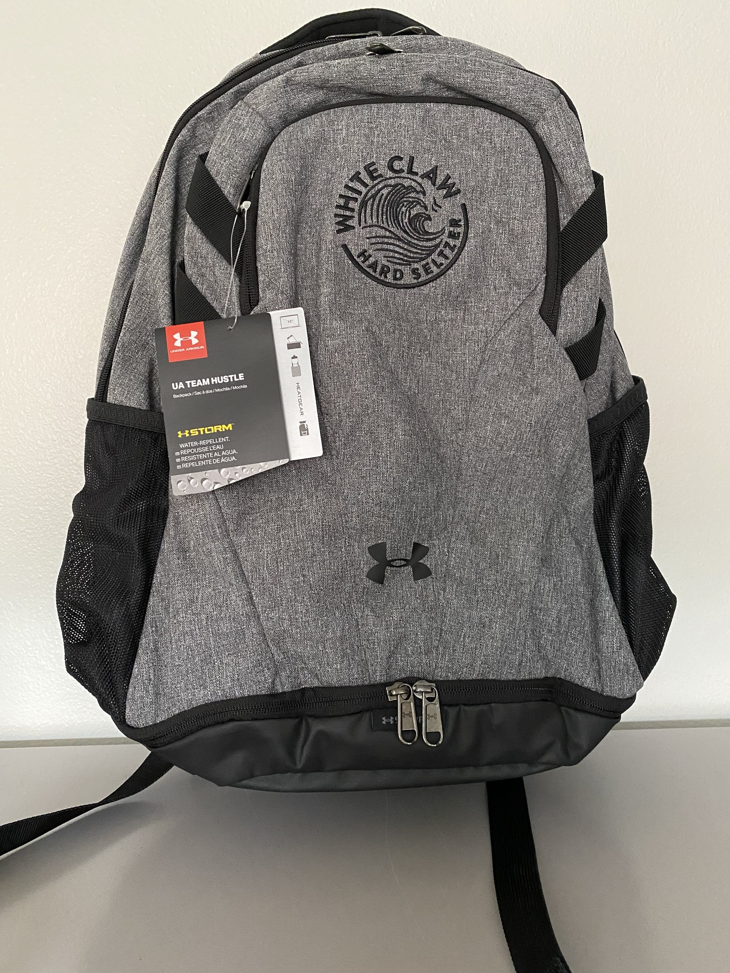 White Claw Under Armour Team Hustle Backpack 5 Cans of Assorted White Claw SOLD Spirit of Entrepreneurship Awards Celebration